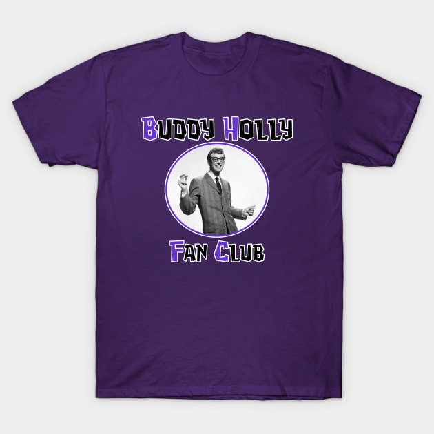 Buddy Holly Fan Club (Purple) T-Shirt by Vandalay Industries